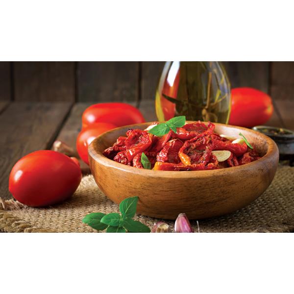 Yarım Güneşte Kurutulmuş Yemeğe Hazır Domates